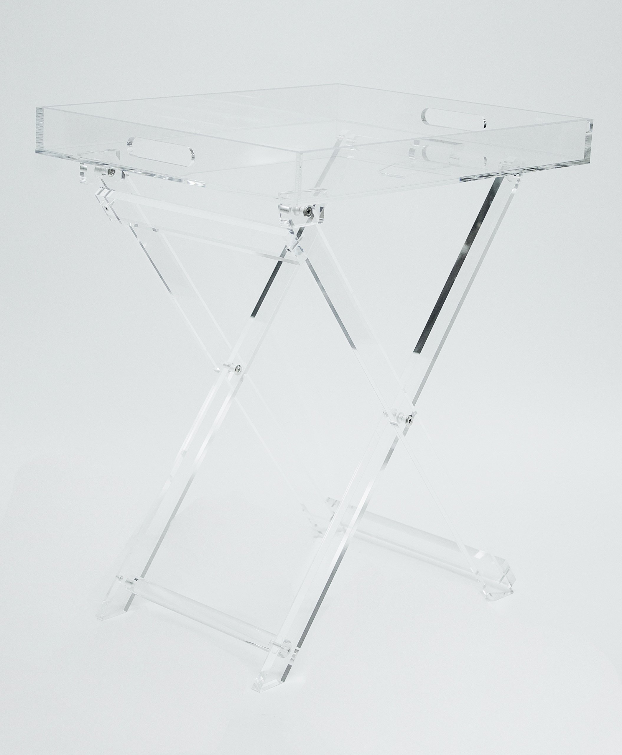 Acrylic Tray Table Silver Rim 802299245670 eBay