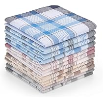 Lot De 12 Mouchoirs En Coton Peigné Brodés - Motifs Floraux Vintage, 6 Couleurs - 17,5 X 18 Cm