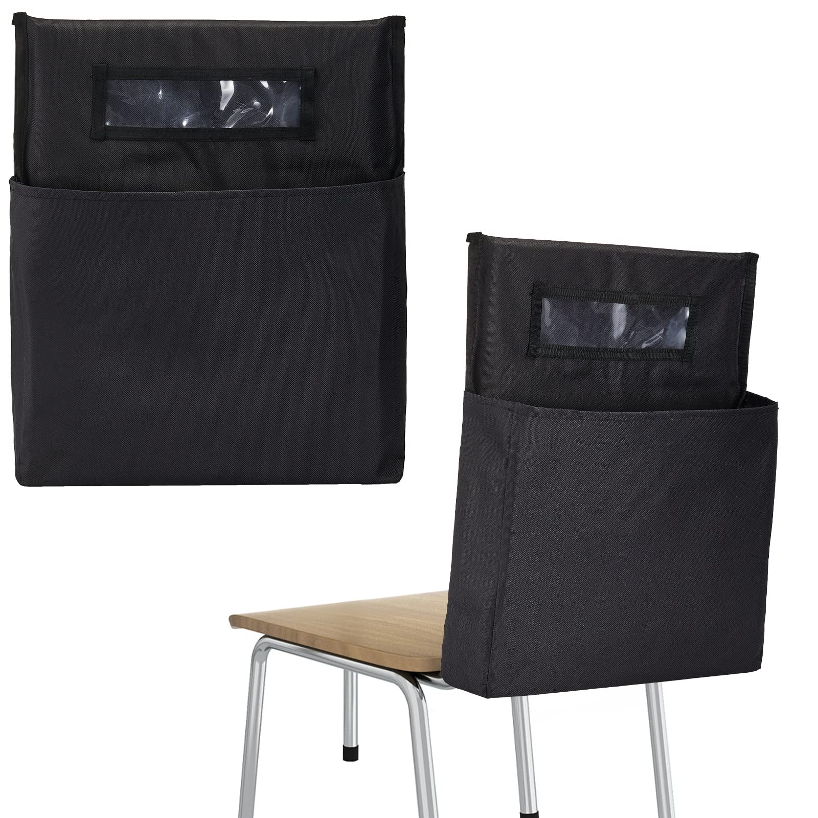 Photo 1 of Lewtemi 2 Pcs Chair Back Pockets Storage School Seat Pockets Storage for Classrooms Desk Chair Organizer Without Name Tag, 18 x 17 Inch