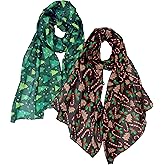 VIVIAN & VINCENT 2 Pack of Holiday Gift Wrapped Soft Lightweight Sheer Fall Winter Christmas Scarf for Women Girls