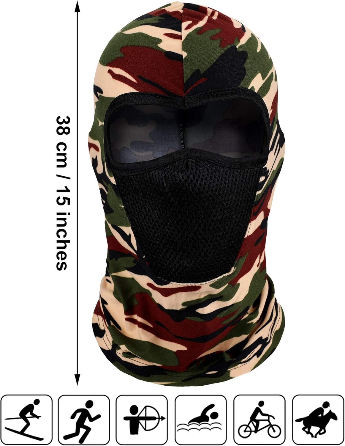 9 Pieces Summer Balaclava Face Cover Breathable Sun Dust Protection Neck Gaiter Scarf Full Face Cover for Outdoor Activities (Camouflage) at  Men’s Clothing store
