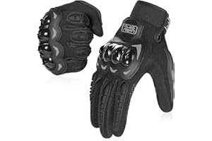COFIT Motorcycle Gloves for Men and Women, Full Finger Touchscreen Motorbike Gloves for BMX ATV MTB Riding, Road Racing, Cycling, Climbing, Motocross - Black M