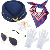 Beelittle Women's Stewardess Costume Accessories Flight Attendant Hat with Air Hostess Cosplay Costume Accessories