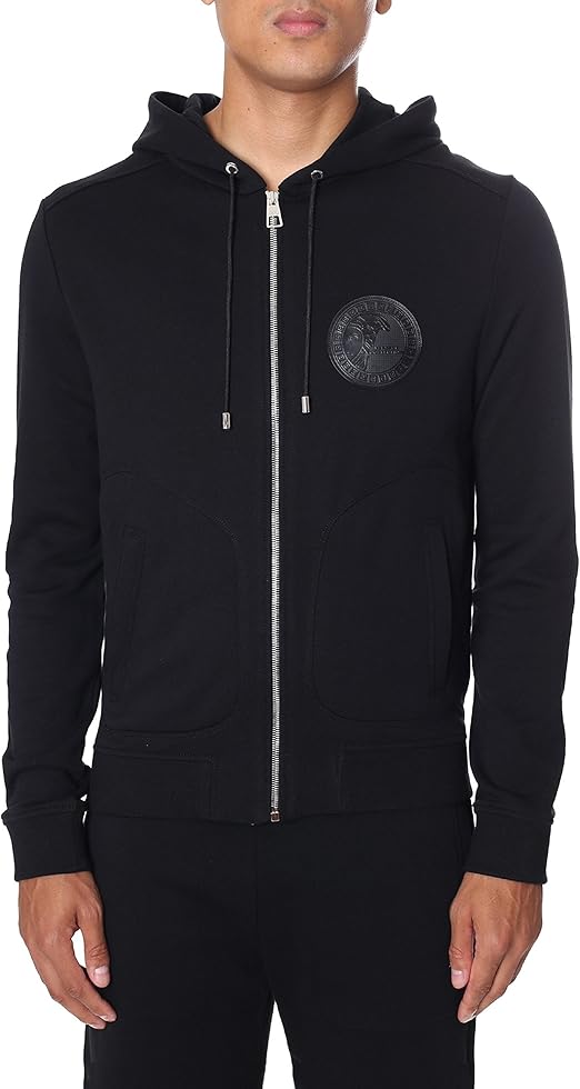 Versace Collection Medusa Badge Men's Zip Through Hoodie Black XXL: Amazon.co.uk: Clothing