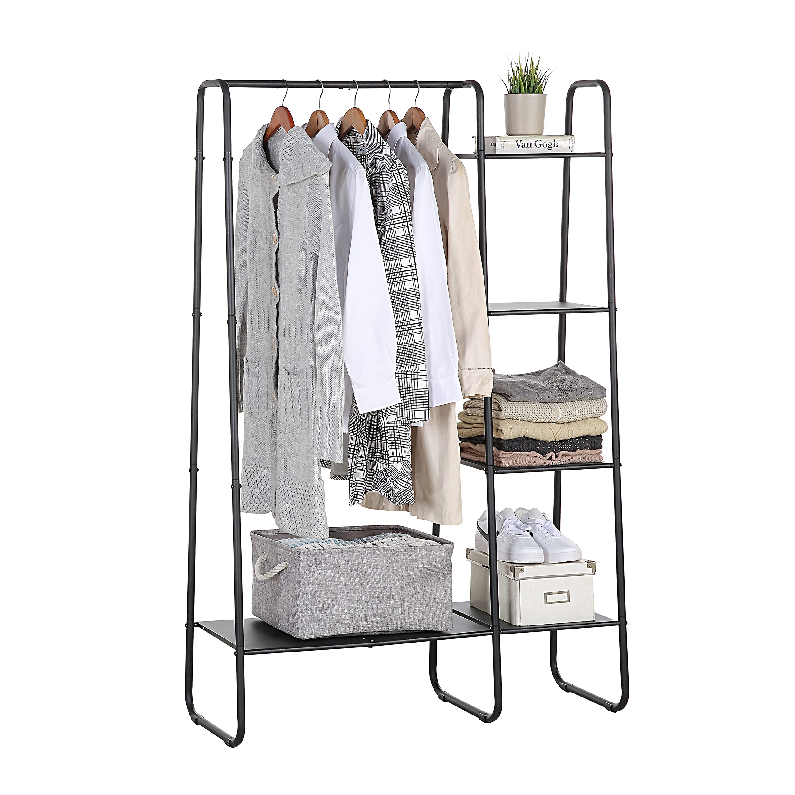 Photo 1 of SunnyPoint Freestanding Clothes Garment and Accessories, Organizer Closet Rack (BLK)