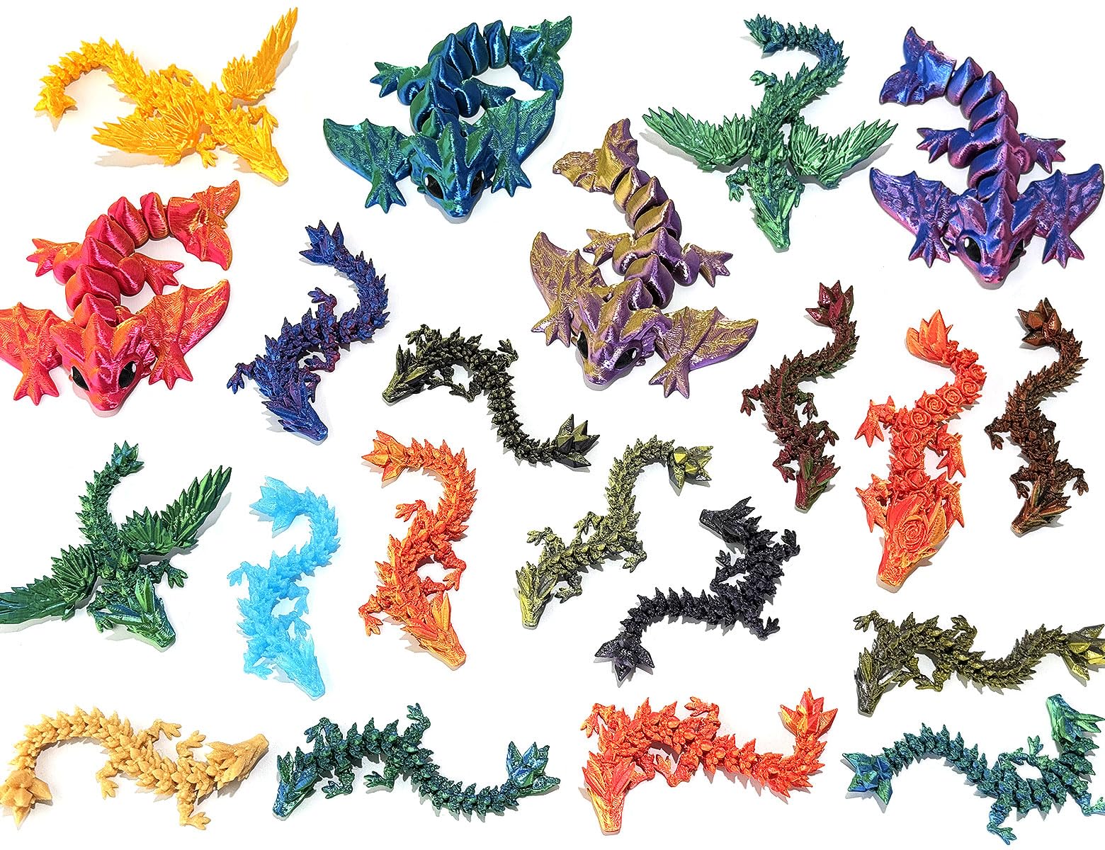 Photo 1 of 12 Pcs Mystery Randomly 3D Printed Dragon,Perfect Basket Essentials Stuffers,3D Printed Flexible Articulated Dragon,Fidget Toys for Autism/ADHD