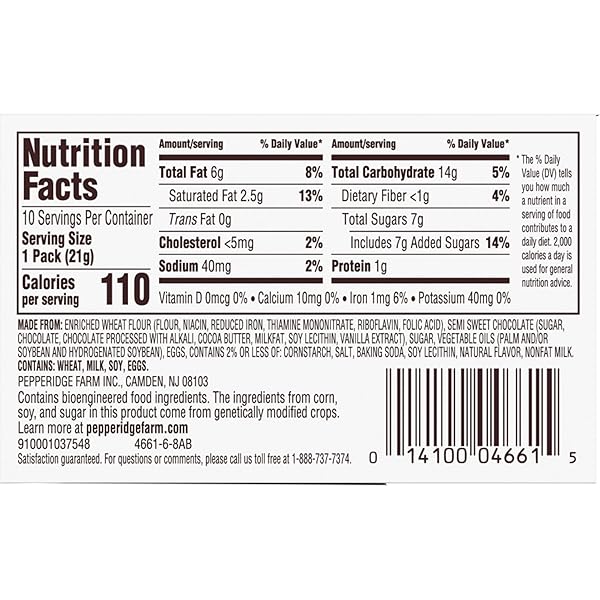 PEPPERIDGE FARM MILANO COOKIES, DARK CHOCOLATE, 10 PACKS, 2 COOKIES PER PACK
