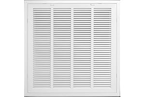 HVAC PREMIUM 20" X 20" Return Air Filter Grille - Filter Included - Easy Plastic Tabs for Removable Face/Door - HVAC VENT DUCT COVER - White [Outer Dimensions: 21.75w X 21.75h]
