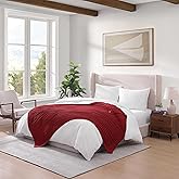 Tommy Hilfiger - Blanket, Ultra-Soft Cable Knit Throw Blanket for Bed or Couch, Lightweight Bedding with a Soft Textured Feel & Iconic Flag Logo (Red, 50" x 70")