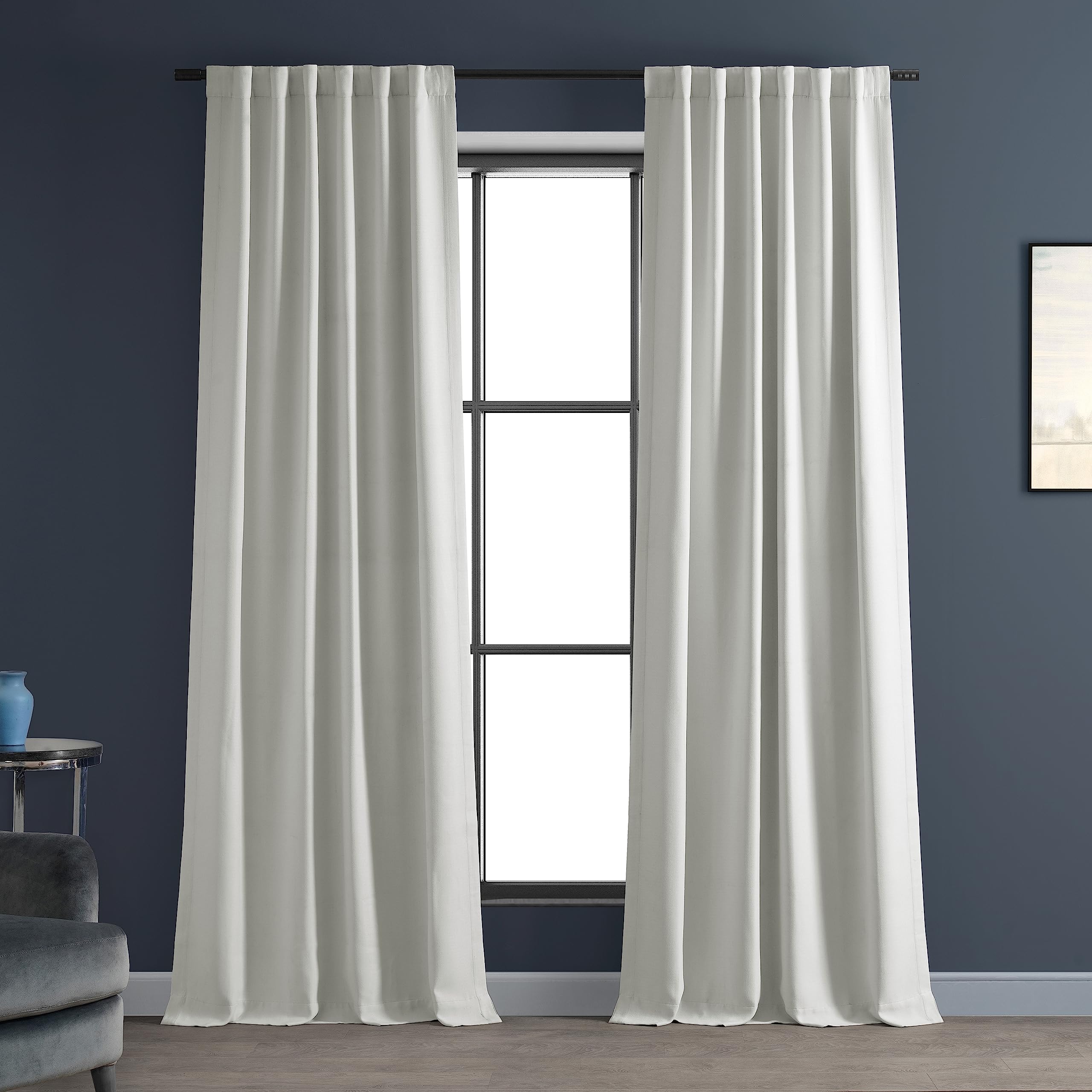 HPD Half Price Drapes Bellino Room Darkening Curtains 84 Inches Long Curtains for Bedroom & Living Room (1 Panel), 50W x 84L, Chalk Off White — image 1