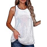 Zeagoo Women's Sleeveless Sparkle Shimmer Camisole Vest Glitter Sequin Tank Tops