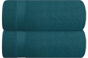 Belizzi Home Cotton 2 Pack Oversized Bath Sheet 35x70, Large Bath Sheet, Ultra Soft, Absorbent, Compact, Eco-Friendly, Recyclable, Quick Drying and Lightweight Towel - Teal