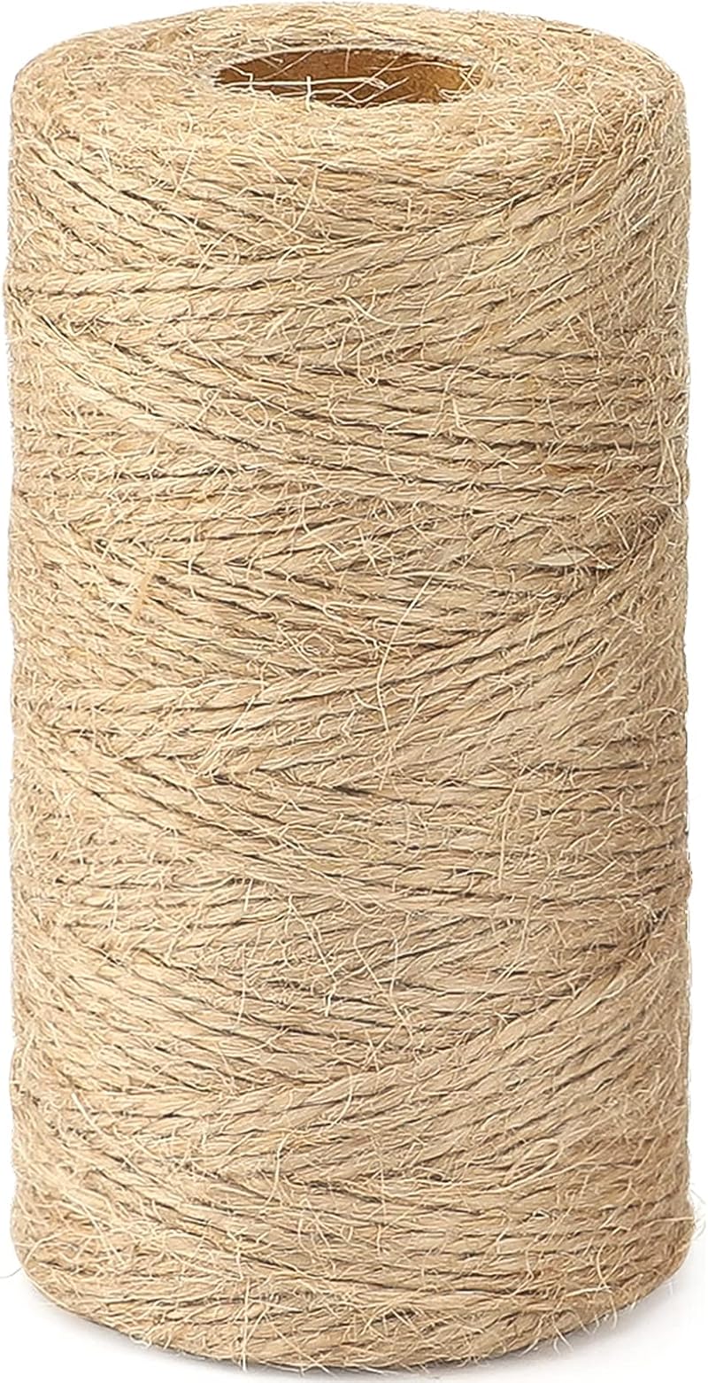 G2PLUS Jute String Twine 1.5mm 100m Natural Garden Rope 2 Ply for DIY Craft