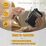 Retekess V117 Portable Radio AM FM SW 3-Band Earphone Jack Large Dial Black view 2