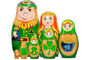 AEVVV St. Patricks Day Irish Nesting Dolls Set 7 pcs - Russian Dolls for St. Patricks Day Decorations - St Patricks Table Decorations - St Patricks Gifts