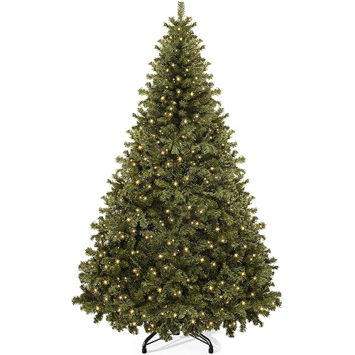 YITAHOME Pre-Lit Artificial Hinged Christmas Tree with Remote Control ...