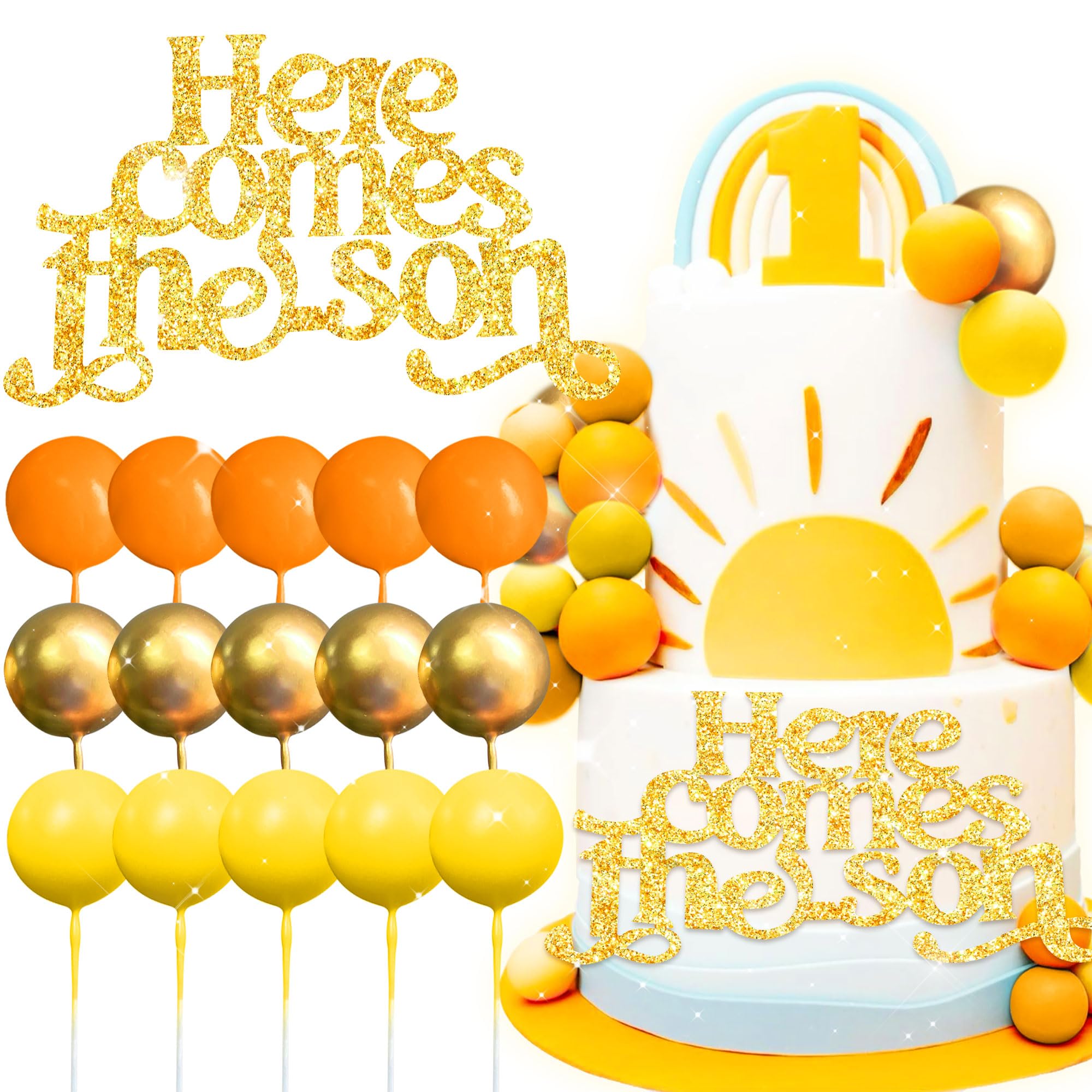 Here Comes The Son Cake Decorations Sun Cake Topper Here Comes The Son Baby Shower Decor Boho Cake Topper Sunshine Baby Shower Decorations
