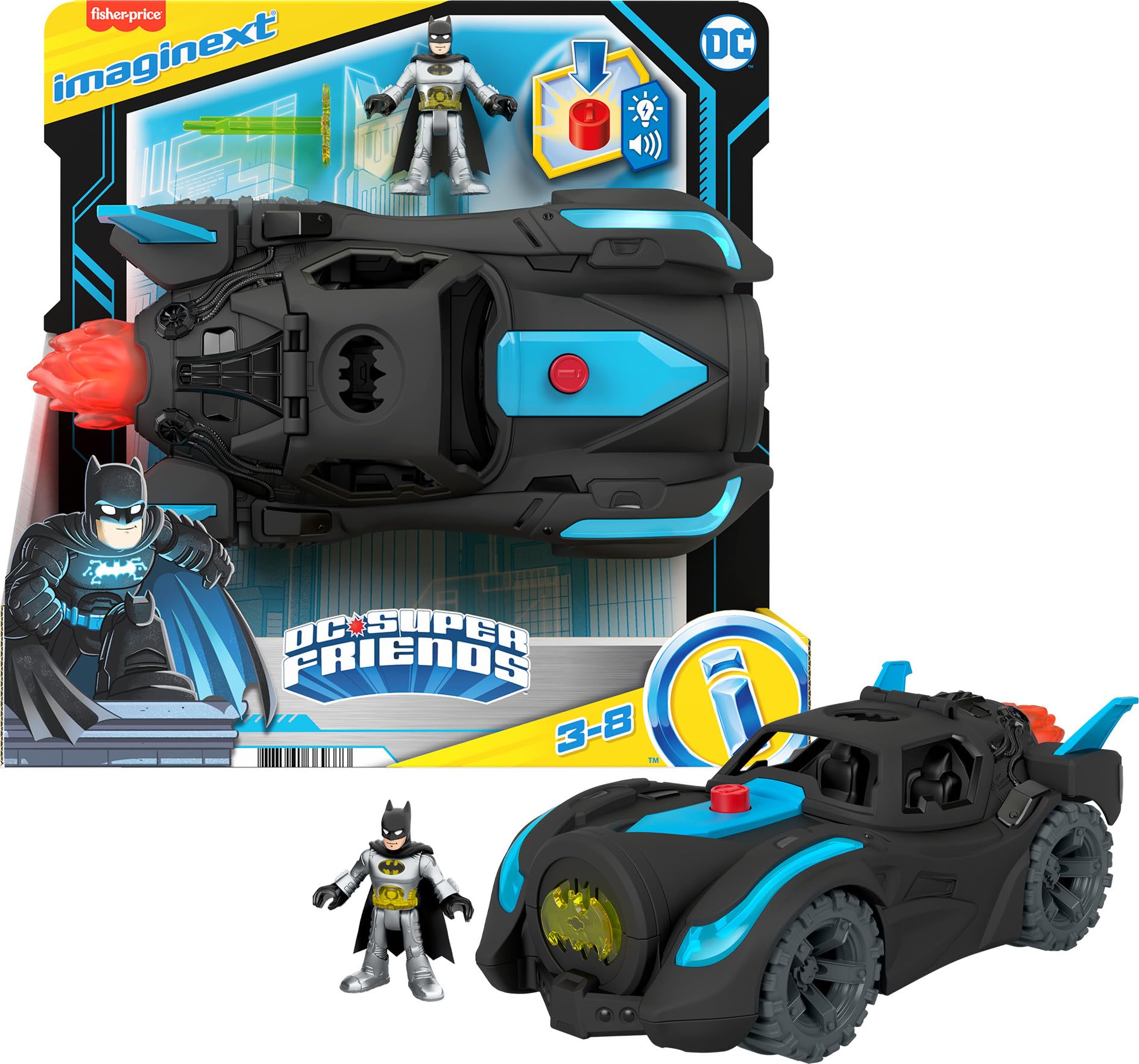 Imaginext Mua Imaginext DC Super Friends Batman Toys Lights & Sounds Batmobile ...