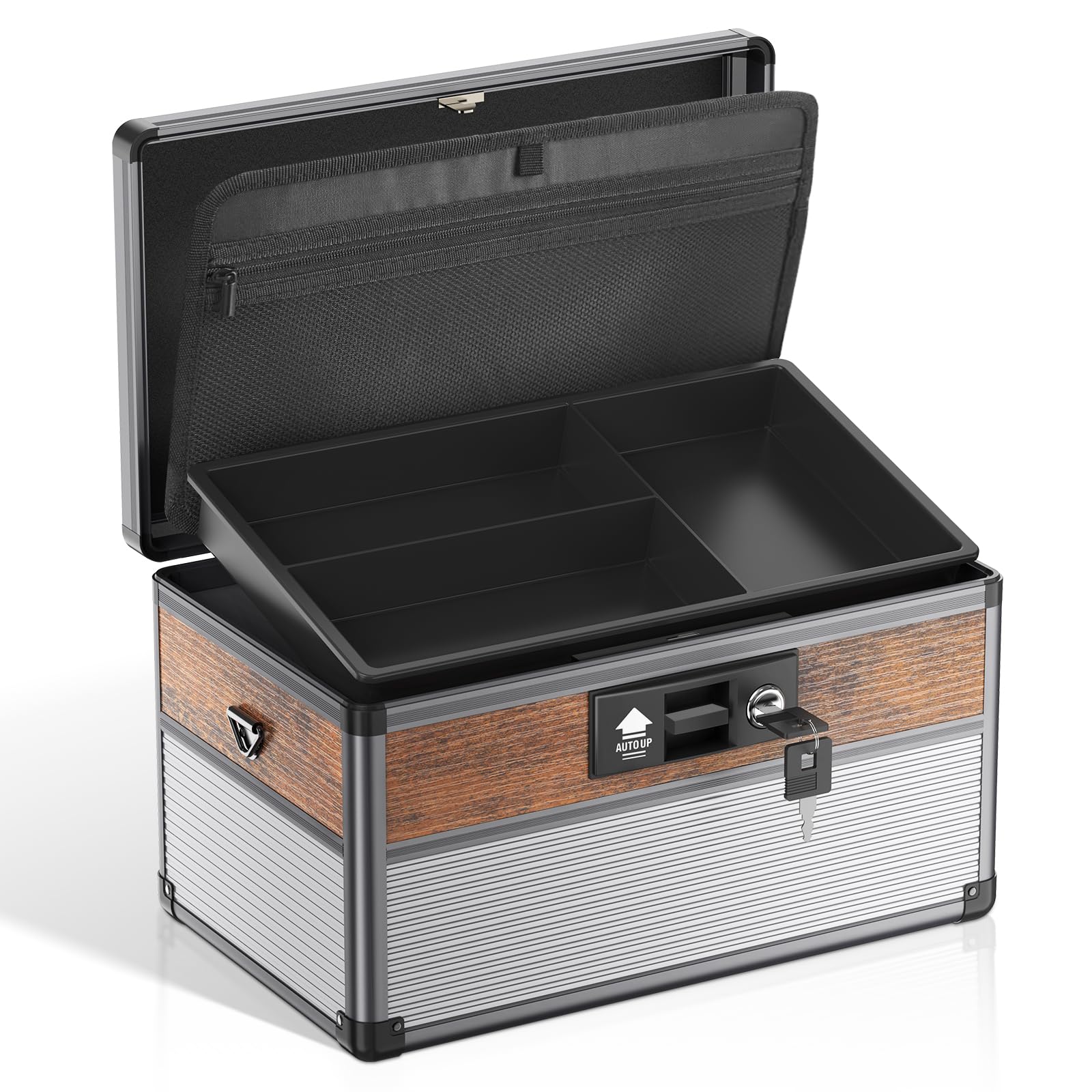 Glosen Medicine Lock Box with key, Portable Locking Medication Box, Medicine Security Organizer Storage, First Aid Box with Handle 30.5 * 19.5 * 20cm