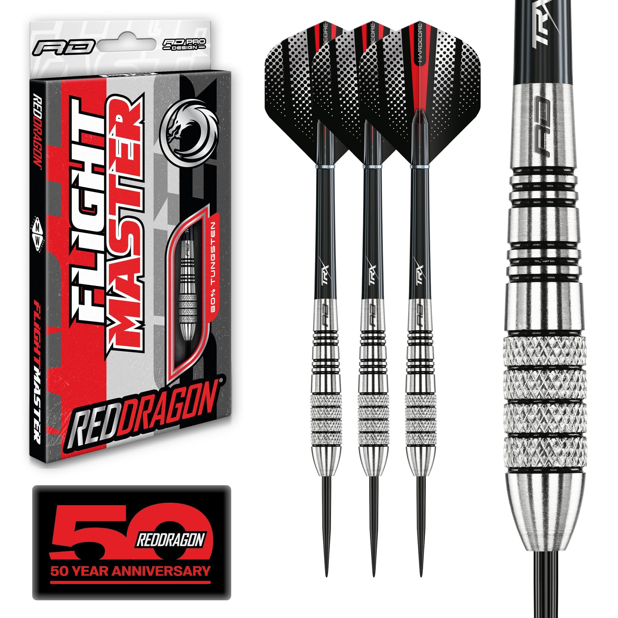 RED DRAGON– Sidewinder Series 25g Dart Steel Tip Darts Set – Professional 80% Tungsten Darts Set with Flights and Shaft — image 1