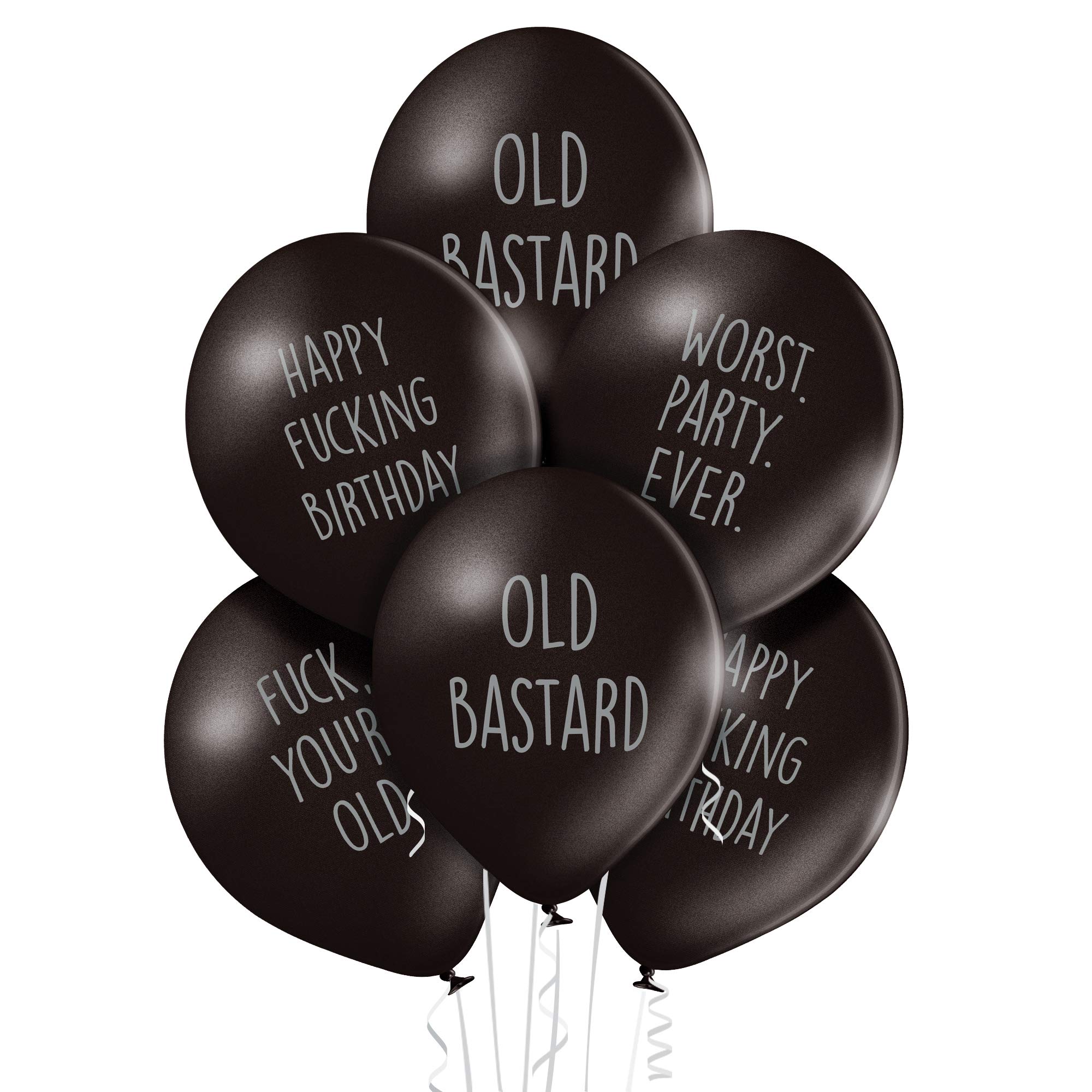 Rude Funny Birthday Balloons - Pack of 12, For Him - Perfect Party Decorations