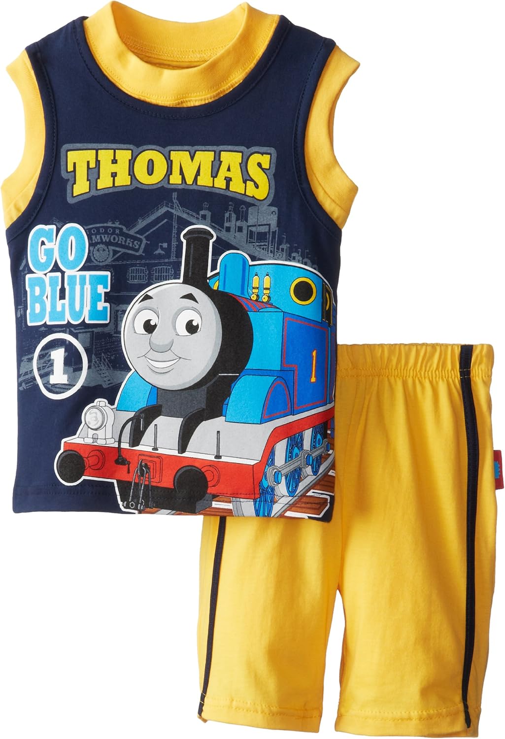 Thomas Little Boys' 2 Piece Short Set, Navy, 2T Clothing