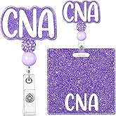 SEEVOR CNA Nurse Badge Buddy with CNA Nurse Badge Reel Retractable Nursing ID Clip (Purple CNA)