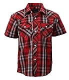 Gioberti Boys Casual Western Plaid Pearl Snap-on