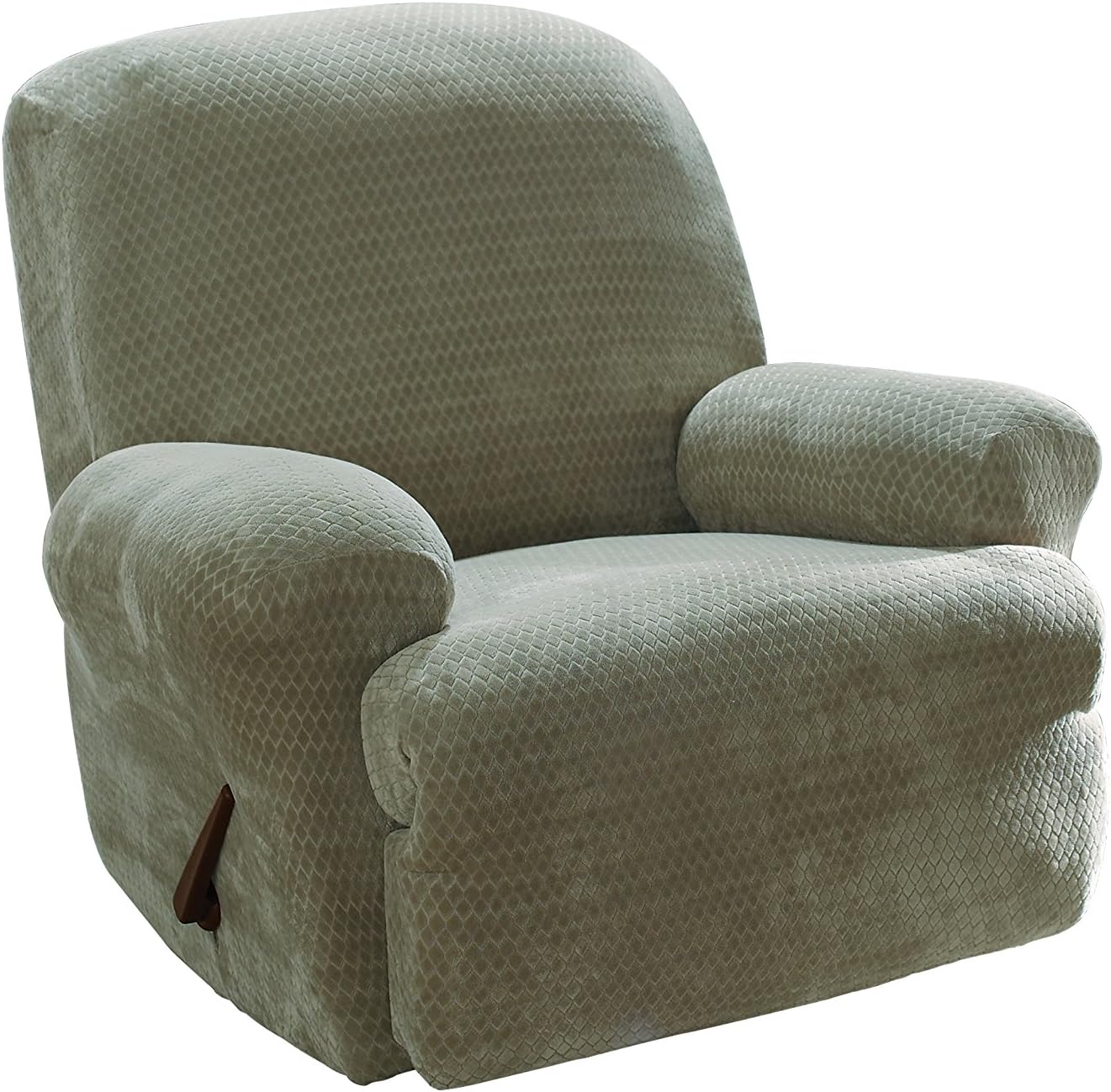 SureFit Stretch Royal Diamond 1Piece Recliner Slipcover Sage eBay