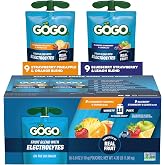 GOGO Active No Sugar Added Electrolytes Fruit Blend Variety Pack, 18 Count | Blueberry Strawberry Lemon &amp; Pineapple Orange Flavors; 3.9 Oz Pouches with Real Fruit and Electrolytes for On-the-Go Snacking