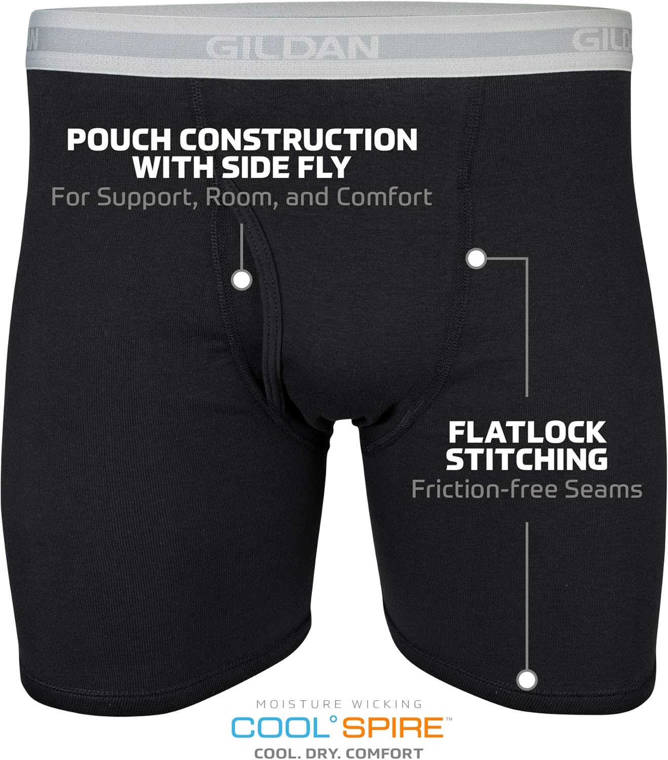 Gildan Men's Regular Leg Boxer Brief Multipack at  Men’s Clothing store