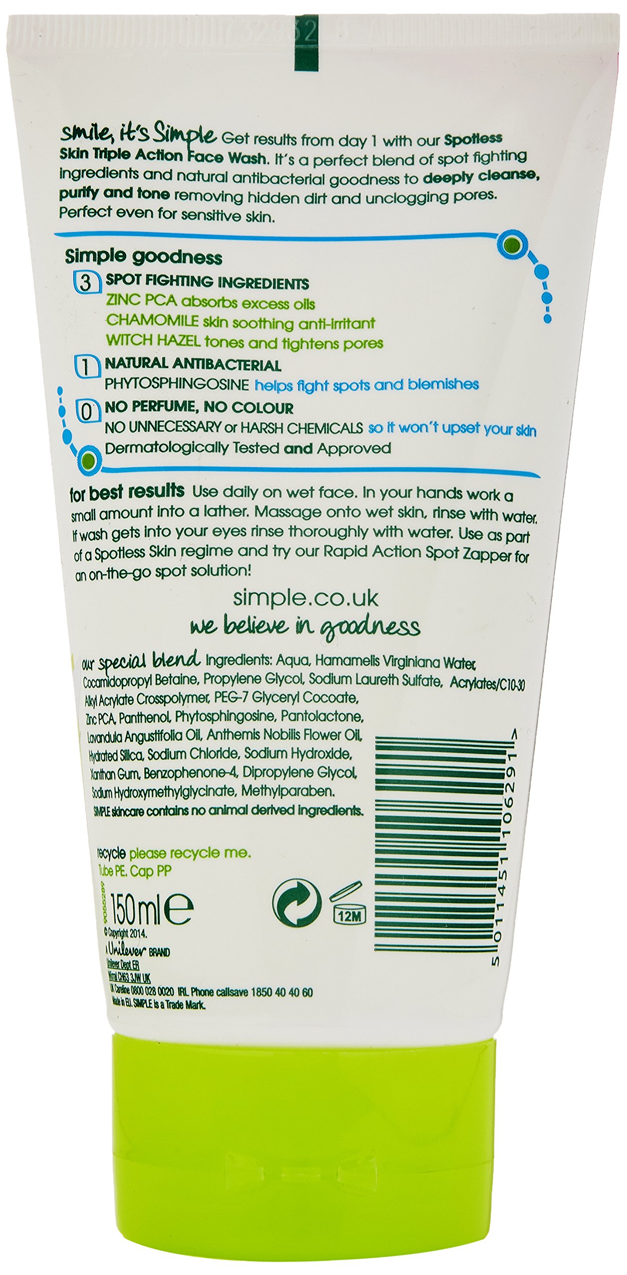 simple face wash spotless skin