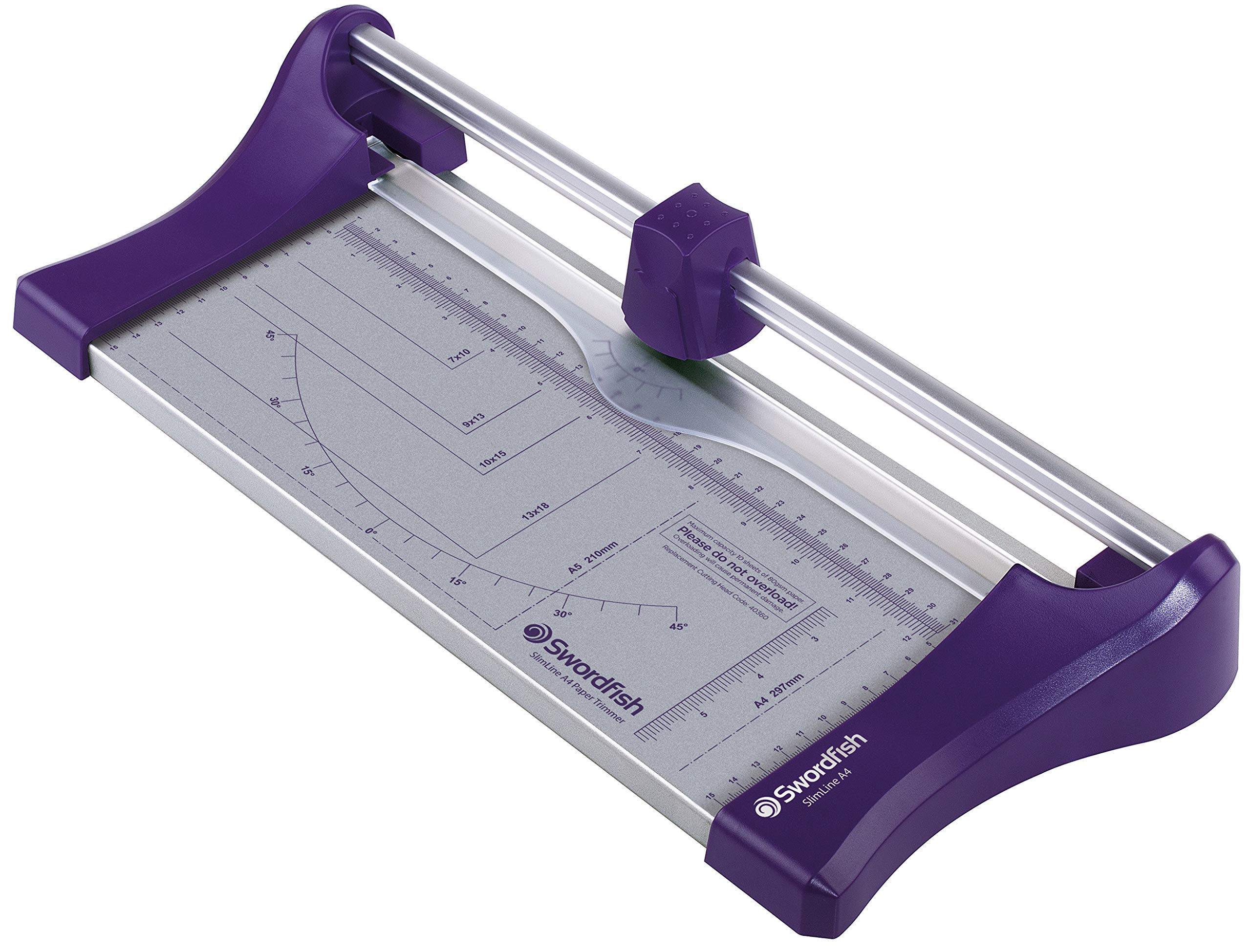 Swordfish 40359 A4 Slimline 10-Sheet Paper Trimmer [Purple]