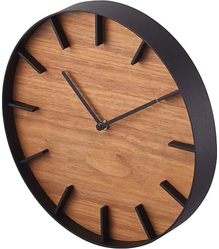 thumbnail image 2 of Driini Modern Wood Analog Wall Clock – Silent Sweep, Battery Operated, 9 Inch 2 of 4