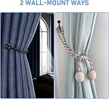 XxinXrong 2 Pcs Curtain Holdbacks Aluminum Wall Mount Hooks Black view 5
