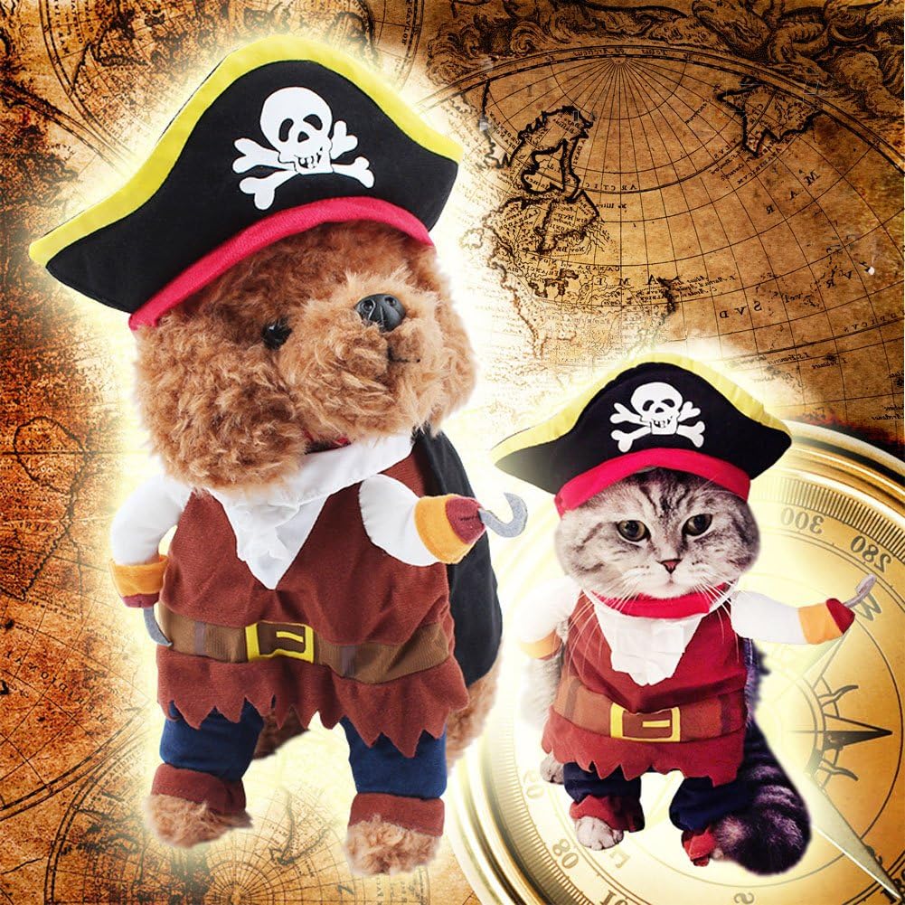 DELIFUR Pet Dog Costume Pirates of The Caribbean Style Cat Costumes(S), Small - Image 3