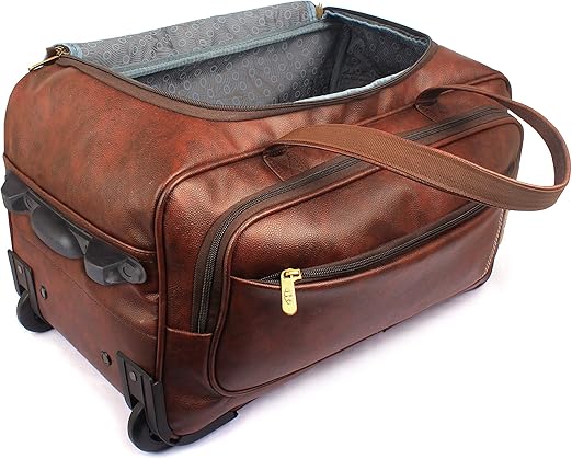leatherette duffle on wheels