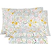 Bedlifes King Sheet Set Ultra Soft, Breathable, Silky Flower Deep Pocket 100% Microfiber Bedding, 4 Piece King Size Floral