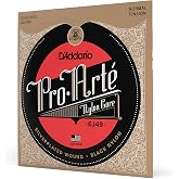 D'Addario Guitar Strings - Pro-Arte Classical Guitar Strings - EJ49 - Nylon Guitar Strings - Silver Plated Wound, Black Nylon Core - Normal Tension