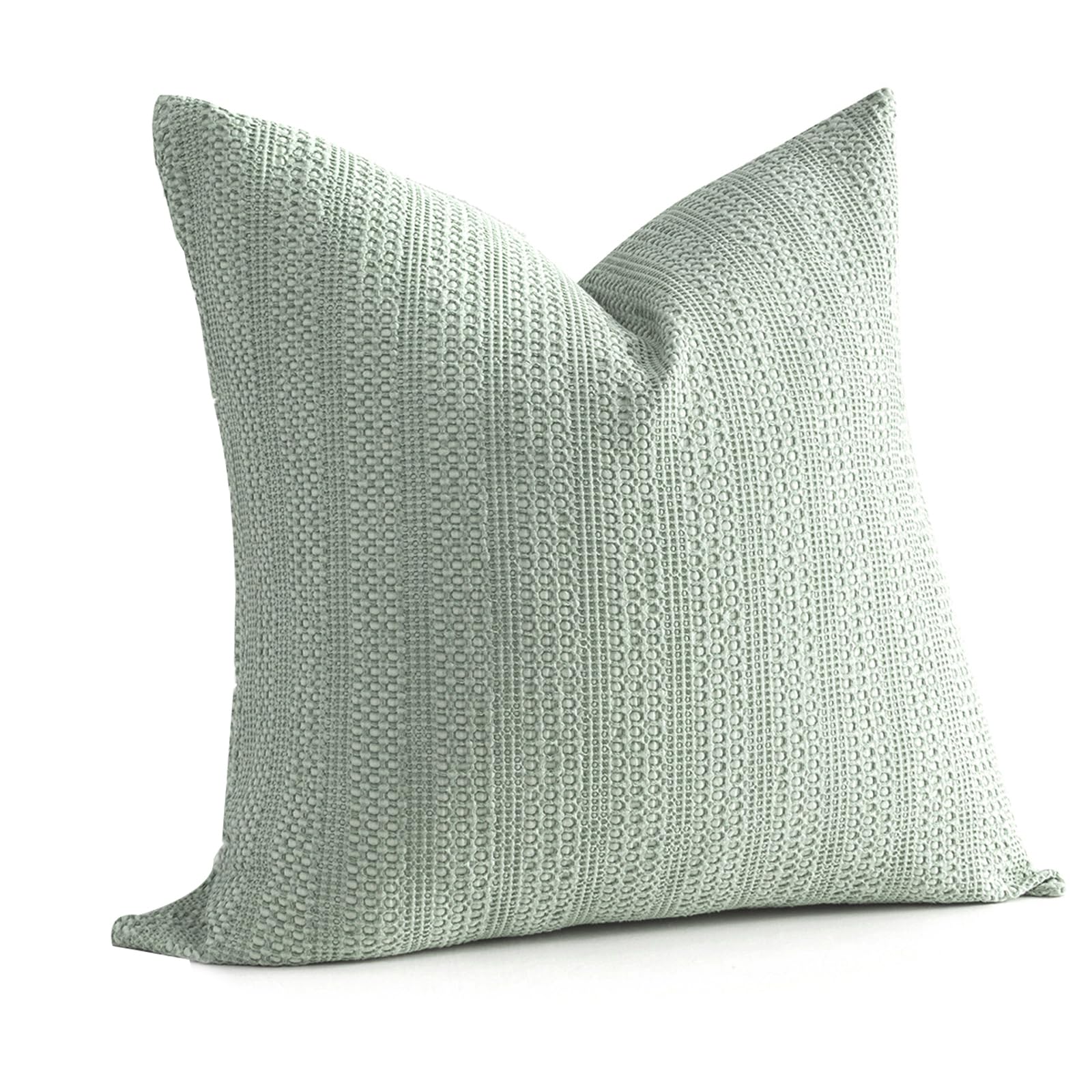 Photo 1 of COCOPLOCEUS 1pc 24x24 Pillow Cover Euro Sham Pillow Covers Cotton Euro Pillow Shams, Boho Throw Pillow Covers Large Decorative Square Pillowcase for Couch Bed, Sage Green