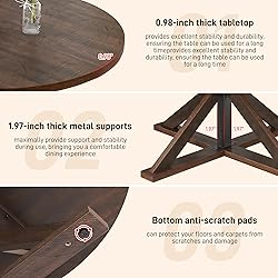 Round Wood Dining Table for Kitchen,Dining