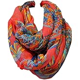 SCARF_TRADINGINC® Light Weight All Season Printed Infinity Scarf
