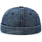 Glamorstar Brimless Dome Hats for Women Men Sailor Beanie Cap Vintage Docker Hat