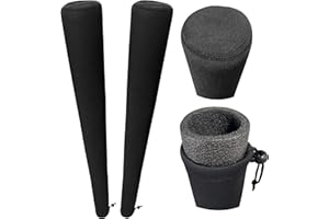 Joewuzun Pair of Boat Trailer Guide Pole Pad and Cover Heavy Duty Canvas Boat Trailer Capped Guide Pole Pad Cover- Black