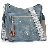 KITEVIUN Medium Crossbody Bags for Women Trendy, Women's Butterfly Shoulder Handbags with Tassel