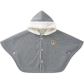 pureborn Baby Boys Poncho Cape Cloak Fleece Hooded Coat