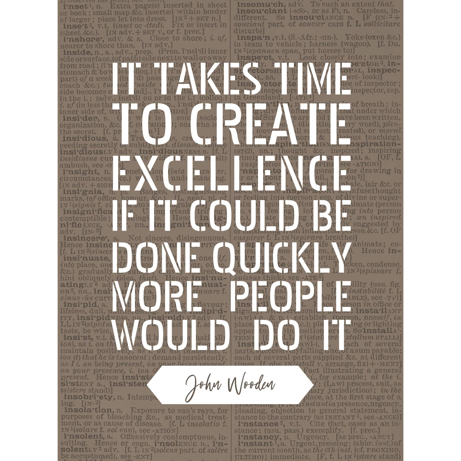 Artery8 Quote John Wooden Excellence Basketball Coach Premium Wall Art Canvas Print 18X24 Inch