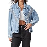 SCOFEEL Women's Fringed Denim Jacket Oversized Tassel Sparkly Jean Jackets 2026 Western Country Concert Outfits