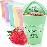 KOYAIRE Portion Control Ice Cream Containers for Homemade Ice Cream (6 oz. Each, 6 Pack), Airtight Food Storage Containers with Lids, Single Serving Mini Freezer Cups for Adults, Snack Size, Small