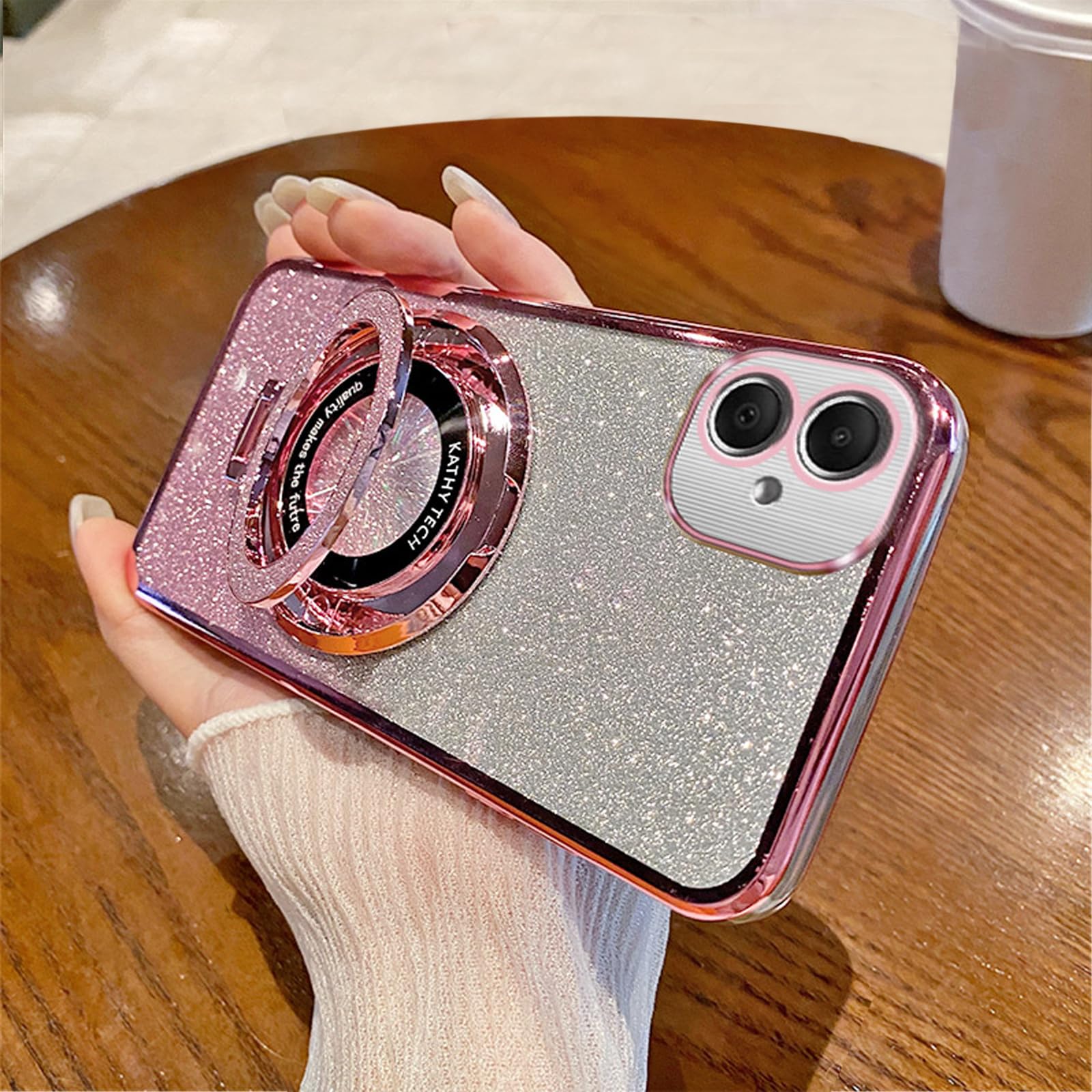 Photo 1 of *2 pack* LEMAXELERS Case for Samsung Galaxy A05 Compatible with Magsafe, Sparkly Bling Women Girls TPU Shockproof Cover with Stand Function Camera Protector Case for Samsung Galaxy A05, Rose Gold DS